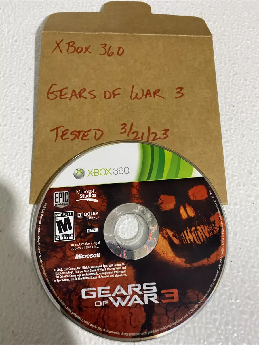Gears of War 3 (Xbox 360, 2011), Excellent Condition, Great Game