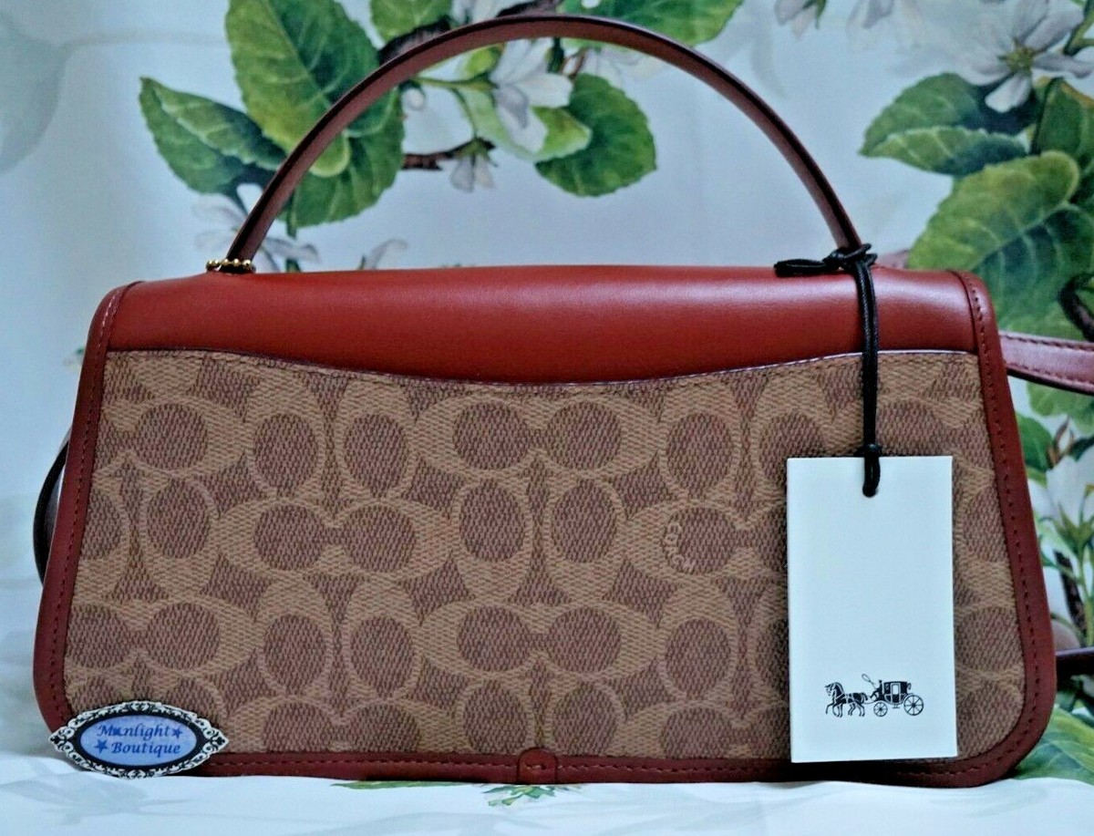 【kk/3.12】COACH 2way ボンドバッグ 30949 Coach Bond Bag in Signature Canvas 30949 Tan Rust Satchel Leather
