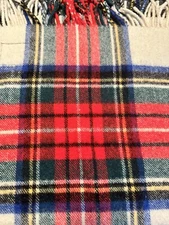 James Pringle Scotland Comfydown Throw Wool Blanket  Multi Plaid 60x54