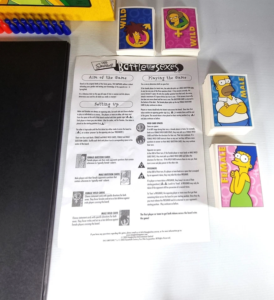 Complete Simpsons Board Game Battle of the Sexes 2004 Homer vs Marge - Image 4 of 4