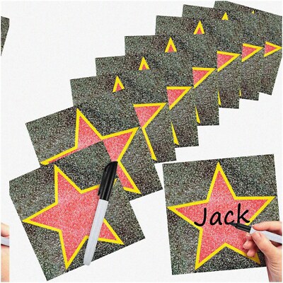 Red Carpet Ready Star Sticker Set: 25 Packs with Black Marker for Movie Theme Os