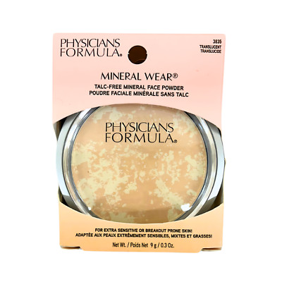 Physicians Formula Mineral Wear Pressed Powder, Translucent, 0.30oz, New in Box
