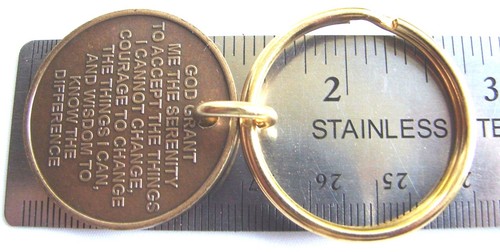 Schlüsselanhänger Anonyme Alkoholiker AA 10 Jahre Bronze Medaillon Token Münze Chip nüchtern - Bild 9 von 13