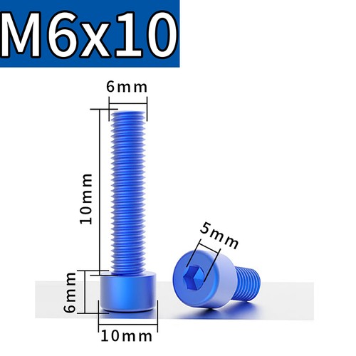 M6 Aluminium Socket Cap Screws - Allen Key Bolts Hex Head - Anodised Unanodised - Picture 32 of 78