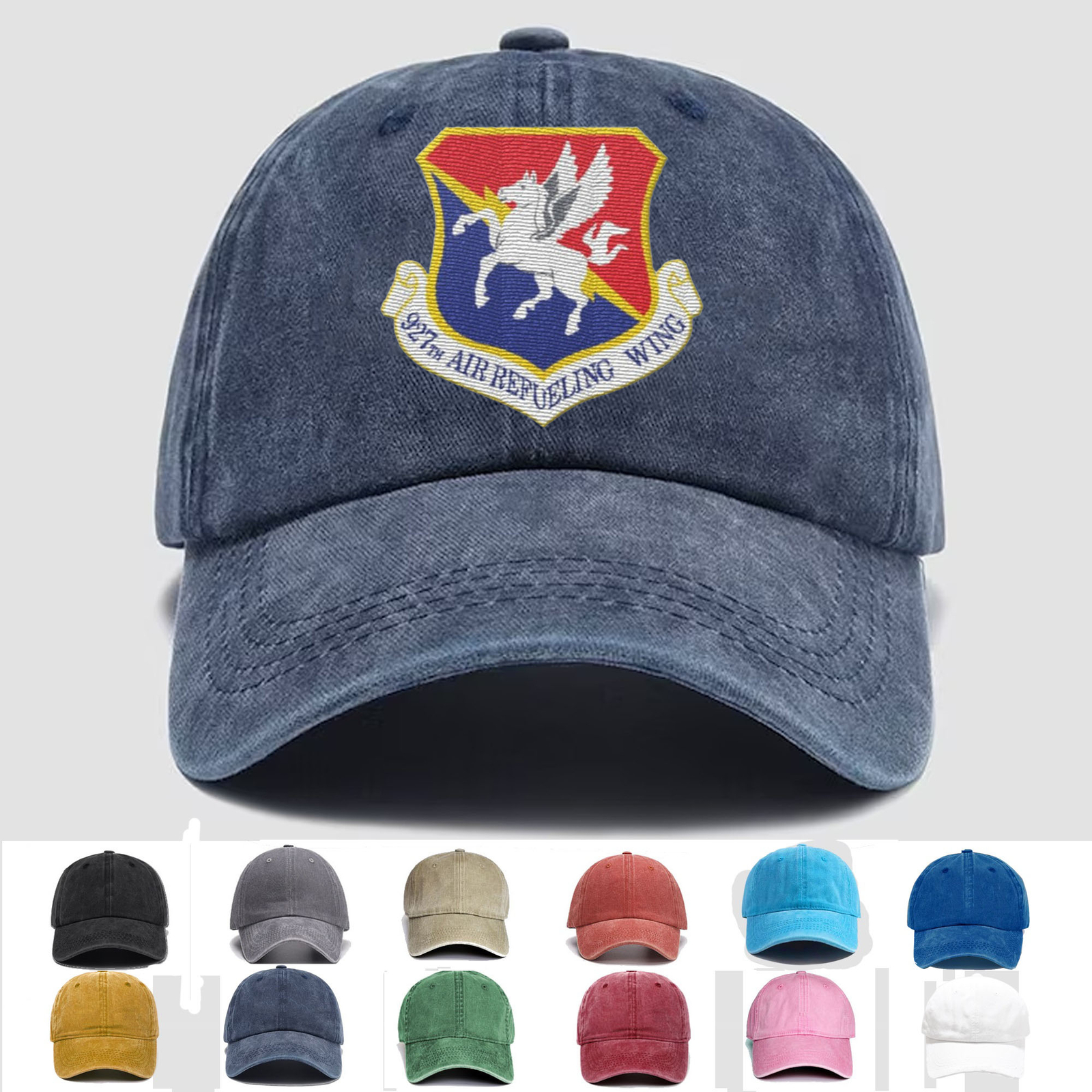 Custom Embroidered Hat 927th Air Refueling Wing, Veteran Cap, Trucker Hat, Gift