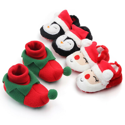 Christmas Newborn Baby Boys Girls Warm Shoes Infant Booties