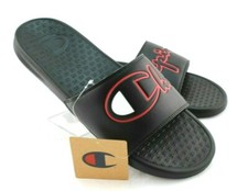 CHAMPION Super Slide Split Size 11 Black / Scarlet Slide Men's Comfort Sandals