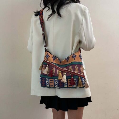 Vintage Bohemians Women Crossbody Bag Tassel Ethnic Hippie Sling Shoulder Bag AU - Picture 8 of 18