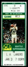 1988-89 BASKETBALL TICKET SUPERSONICS LAKERS HOF KAREEM ABDUL JABBAR LAST SEASON