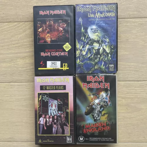 4x Iron Maiden VHS PAL - Live After Death England 12 Wasted Years Iron Curtin