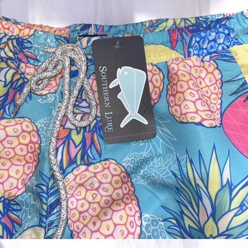 Southern Lure Boys Youth Multicolor Tropical Pineapple Swim Trunks Size 7 NEW - Picture 5 of 8