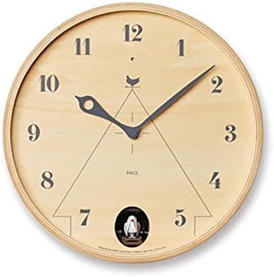 Lemnos PACE カッコー時計 ブラウン＜LC17- 14＞ Lemnos Wall Clock PACE Analog Cuckoo Wooden Frame Natural