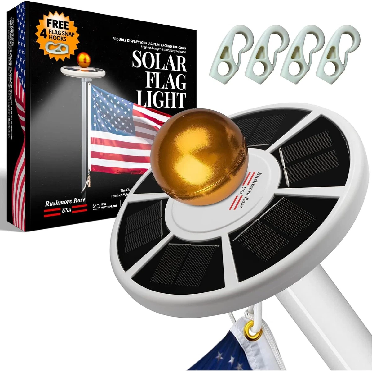 30 ft flag pole with solar light deals