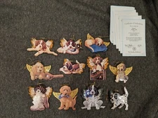 Lot of 11 The Bradford Editions Puppy Paradise Porcelain Ornament Collection