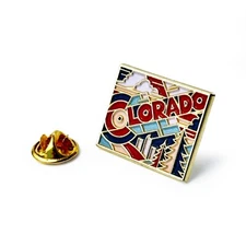 Colorado Shaped Lapel Pin Colorado Rocky Mountain State Enamel Pin