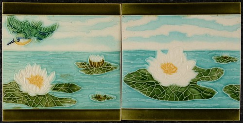 2 Original Art Nouveau tile C 1900 Produits Ceramiques de Morialme, Belgium - Picture 2 of 6
