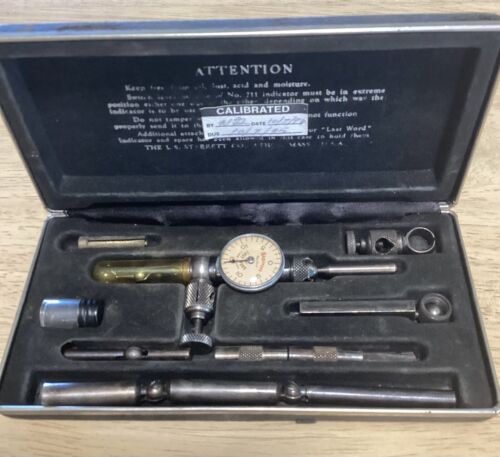 THE L.S. STARRETT TOOLS LAST WORD DIAL INDICATOR SET 711-F- MADE IN USA