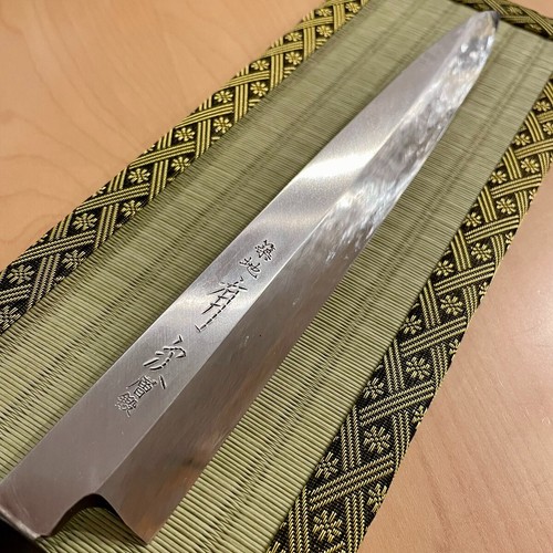 ARITSUGU Chef's yanagiba sashimi Knife Damascus Blue steel no2 10.63in 270mm - Picture 2 of 9