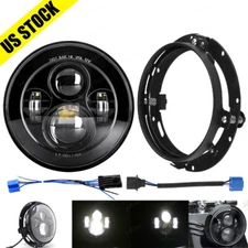 7" inch LED Headlight Hi Lo + Bracket Mounting Ring For Harley Street Glide FLHX