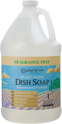 Ginger Lily Farms Botanicals Plant-Based Liquid Dish Soap, Concentrated Formula 