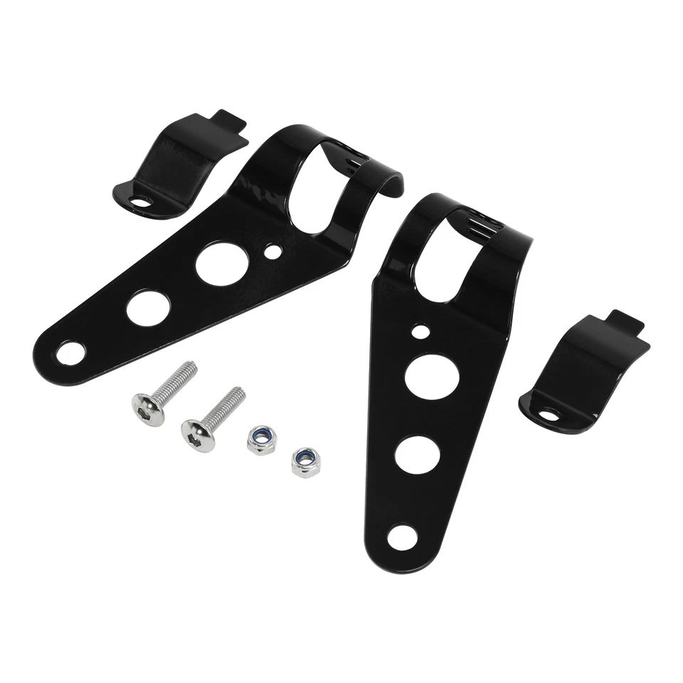 Black Headlight Brackets Fork Ears Motorcycle Bobber Cafe Racer 28mm-34mm TCMT - Image 2 of 4