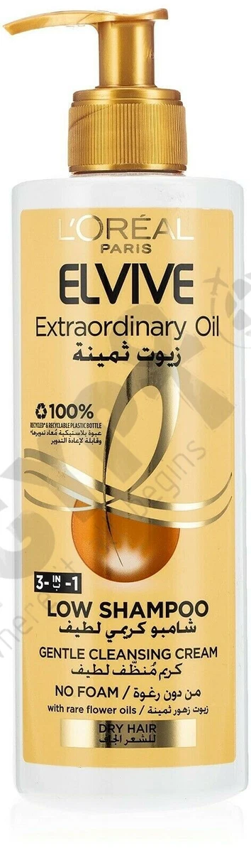 2 X L Oreal Elvive Extraordinary Oil Low Shampoo for Dry Damaged Hair