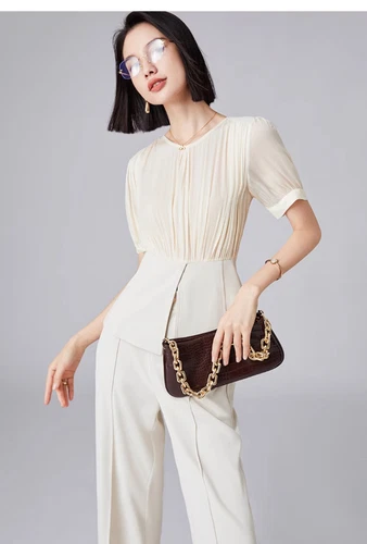 Mujeres Nuevo 2 Piezas Trajes Manga Larga Top y Simple Pierna Ancha Pantalones OL Conjunto Informal - Imagen 21 de 26