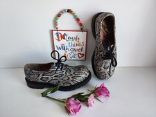 Dr Doc Martens Blue Moon 3 Eye Oxfords Snake Metal Toe Vintage England Boots Uk6