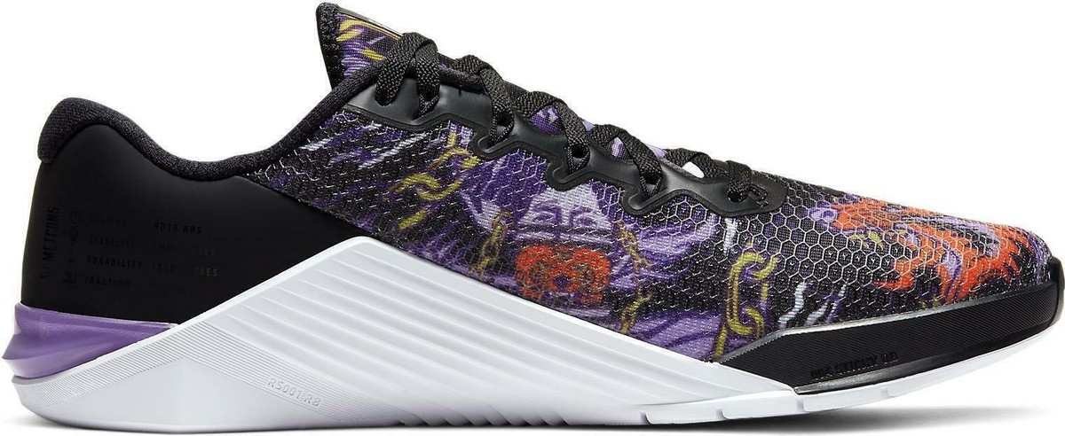 Nike Mens Metcon 5 Shoes Purple Nebula Bright Cactus David Goliath Size 13 Amazon.com | Nike Metcon 5, Unisex-Adult Sneakers, Black  main image 2