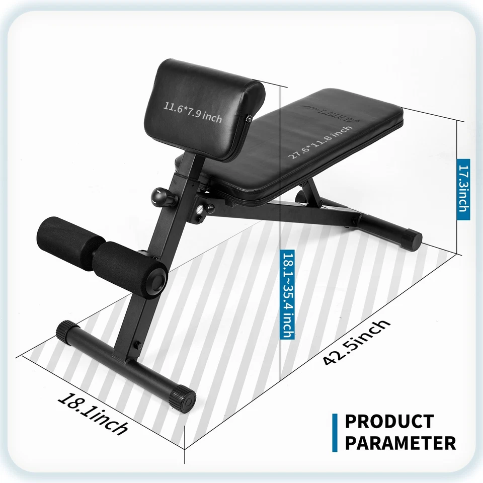 leikefitness Roman Chair Adjustable Weight Bench Foldable Workout Exercise Bench - image 4 of 4