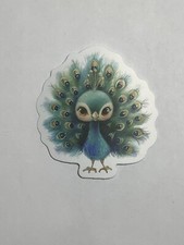 Cute Peacock Sticker, 2 Inch, Matte Vinyl, Die Cut, 0005a