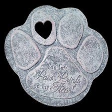 6" Loss Of A Pet Garden Stone You Left Paw Prints On My Heart - NEW 