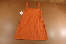 ASOS Design Womens Size 12 Orange Square Neck Tie Back Mini Sundress NWT