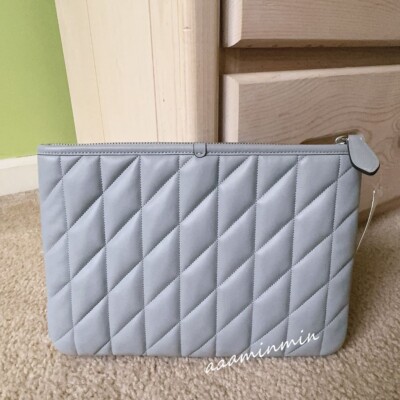 美品✨COACH Patchwork Accessory Pouch 40928 Coach Brown Signature mini accessory pouch Double Turn lock Brown