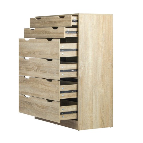 Oikiture 6 Chest of Drawers Tallboy Wooden - Picture 7 of 7