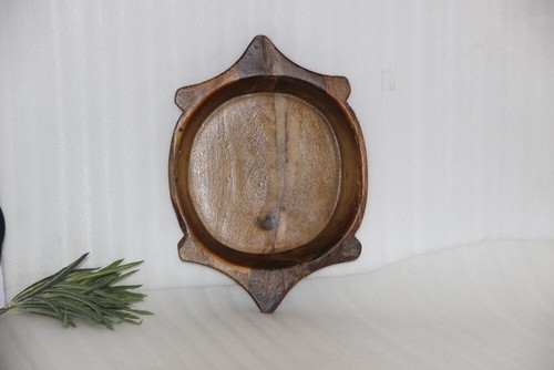 Vintage Wooden Kitchenware Parat Dough Kneading Bowl Original Old hand Carved - Picture 4 of 10