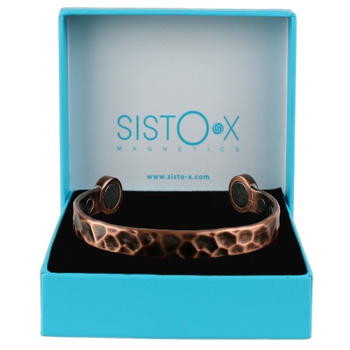 Super Strong Magnetic Bracelet/Bangle Copper Hammered Design 6 Magnets Health Ra - Picture 2 of 7