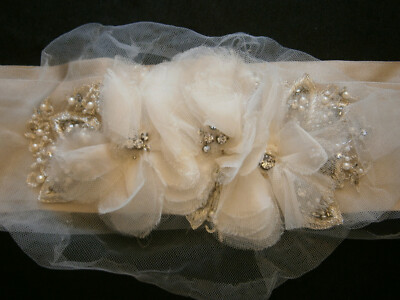 Kleinfeld Wedding Dress Sash Belt Swarovski Crystals Pearls  display picture 2