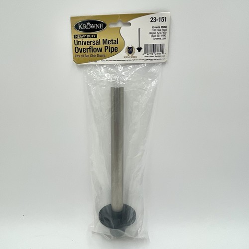 Krowne 23151 Universal Overflow Pipe Sinks Fits 1", 1-1/4" & 1-1/2" Drains - Picture 2 of 2