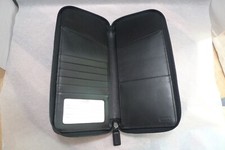COACH- PASSPORT/ CREDIT CARD/TICKET HOLDER -FULL ZIPPER - NYLON LEATHER TRIM