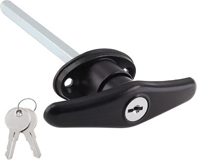 1 Pack Truck Cap Locking T-Handles Black Camper Topper Lock, Keyed Alike Camp...