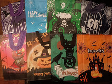8 Halloween Fabric Trick or Treat Bags, 15" x 11" Brand New