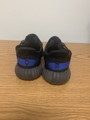 Adidas Yeezy Boost 350 V2 Dazzling Blk/Blue-Kids Size 11KGY7165 - Picture 8 of 20