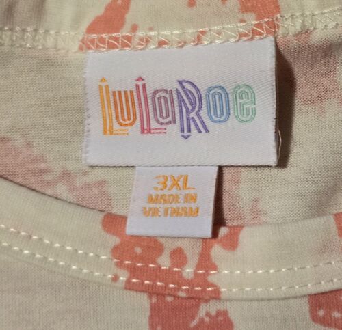 Neu ohne Etikett Lularoe Melissa 3XL weiß mit rosa Design (#L51) - Bild 4 von 5