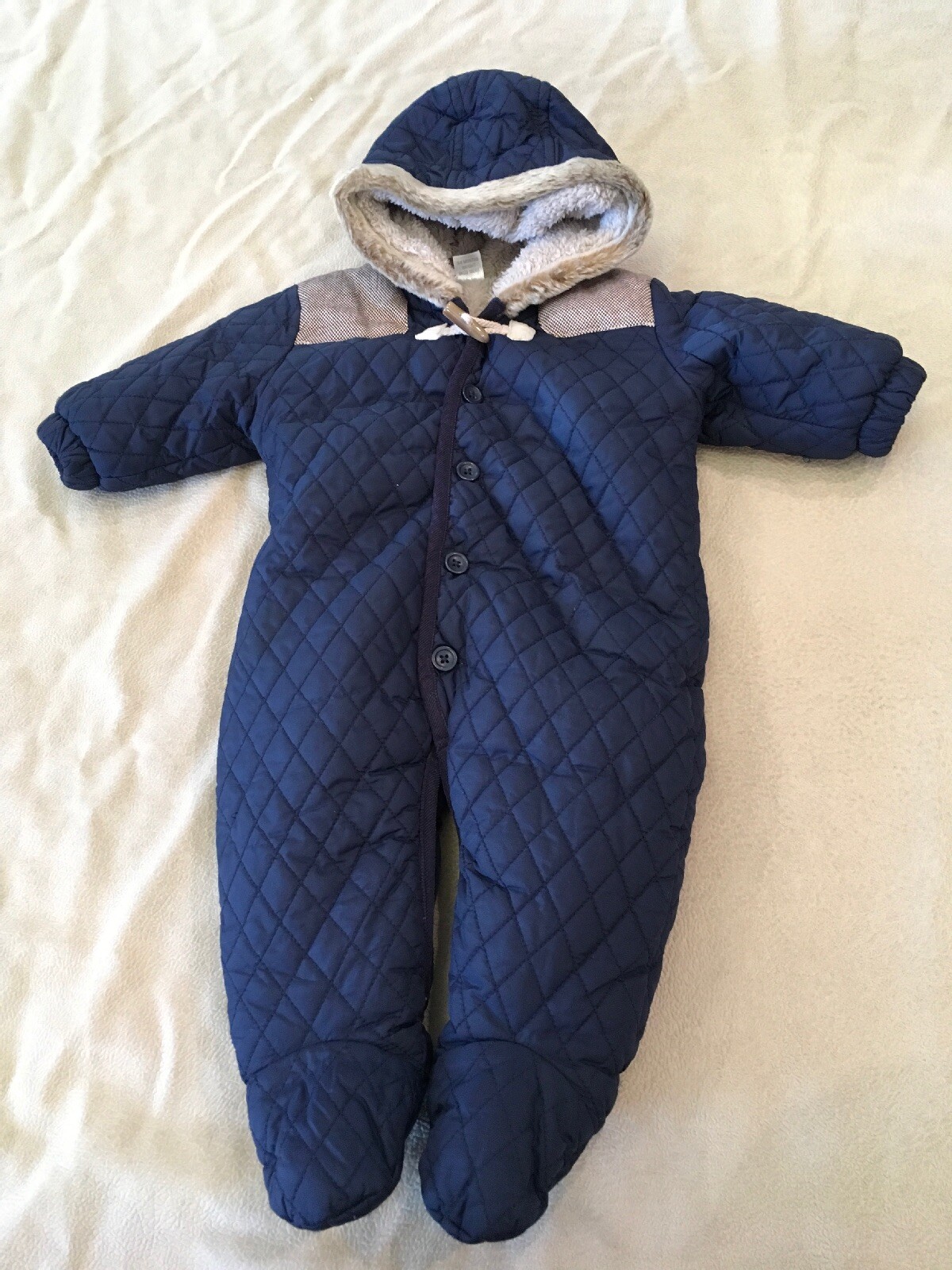 Next Baby Snowsuit 36 Months Warm Lined Navy Blue Hooded eBay
