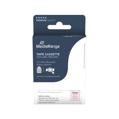 MEDIARANGE SCHRIFTBAND F. passend für Brother TZ132 MRBTZ132 laminiert 8mx12mm