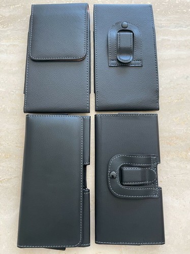 For Konka KU9 KW10 KE2 Black Tradesman Leather Belt Clip Loop Holster Case Cover - Picture 3 of 10