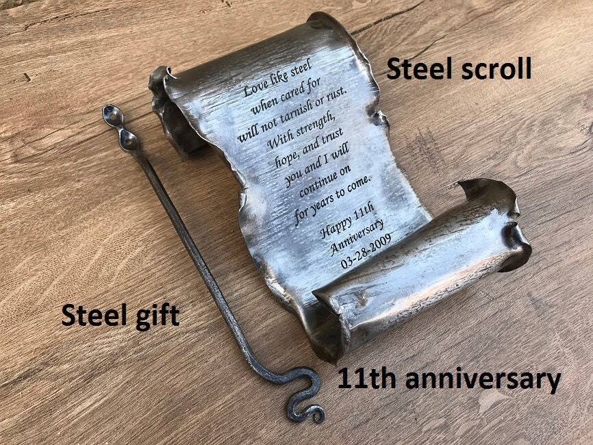 Steel Scroll 11th Anniversary Steel Gift Wedding