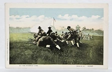 Vintage Postcard WWI Military Army Soldiers On The Skirmish Line Unposted