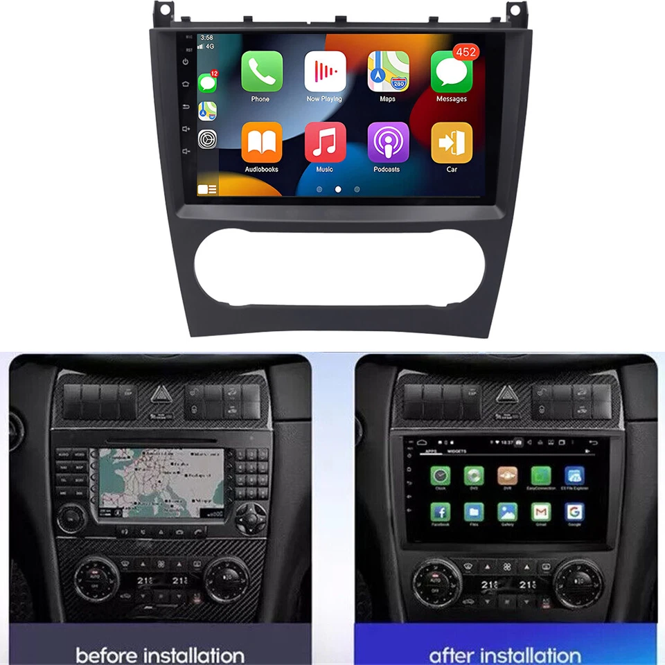 Radio estéreo de coche de 9"" para Mercedes Benz C230 C280 C350 2004-2009 navegación GPS Foto 4 de 4